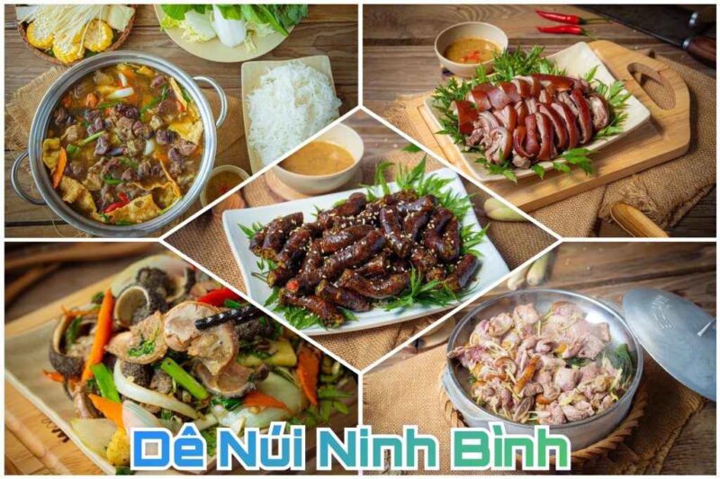 Các món ăn được chế biến từ thịt dê núi Ninh Binh thơm ngon